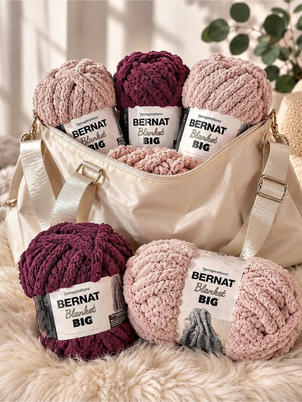 Rachel Zoe Holiday Blanket in a Bag Finger Knit Kit Bernat Yarn